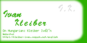 ivan kleiber business card